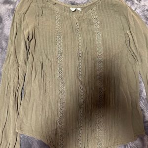 Olive green long sleeve GAP top XS
